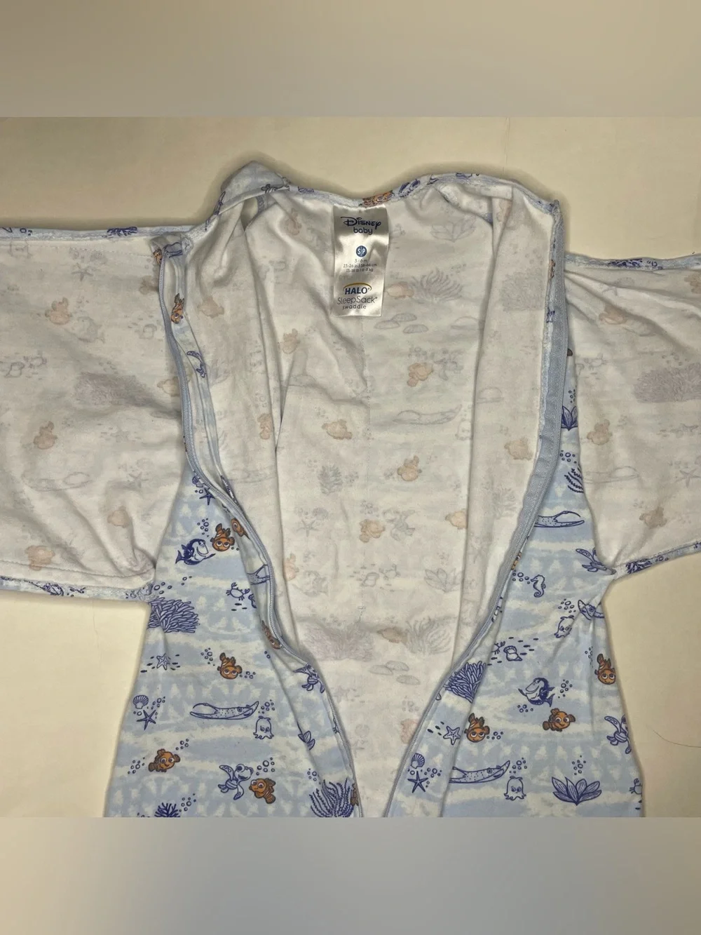 Disney Baby Finding Nemo Halo SleepSack Swaddle Baby Infant 100% Cotton Blanket